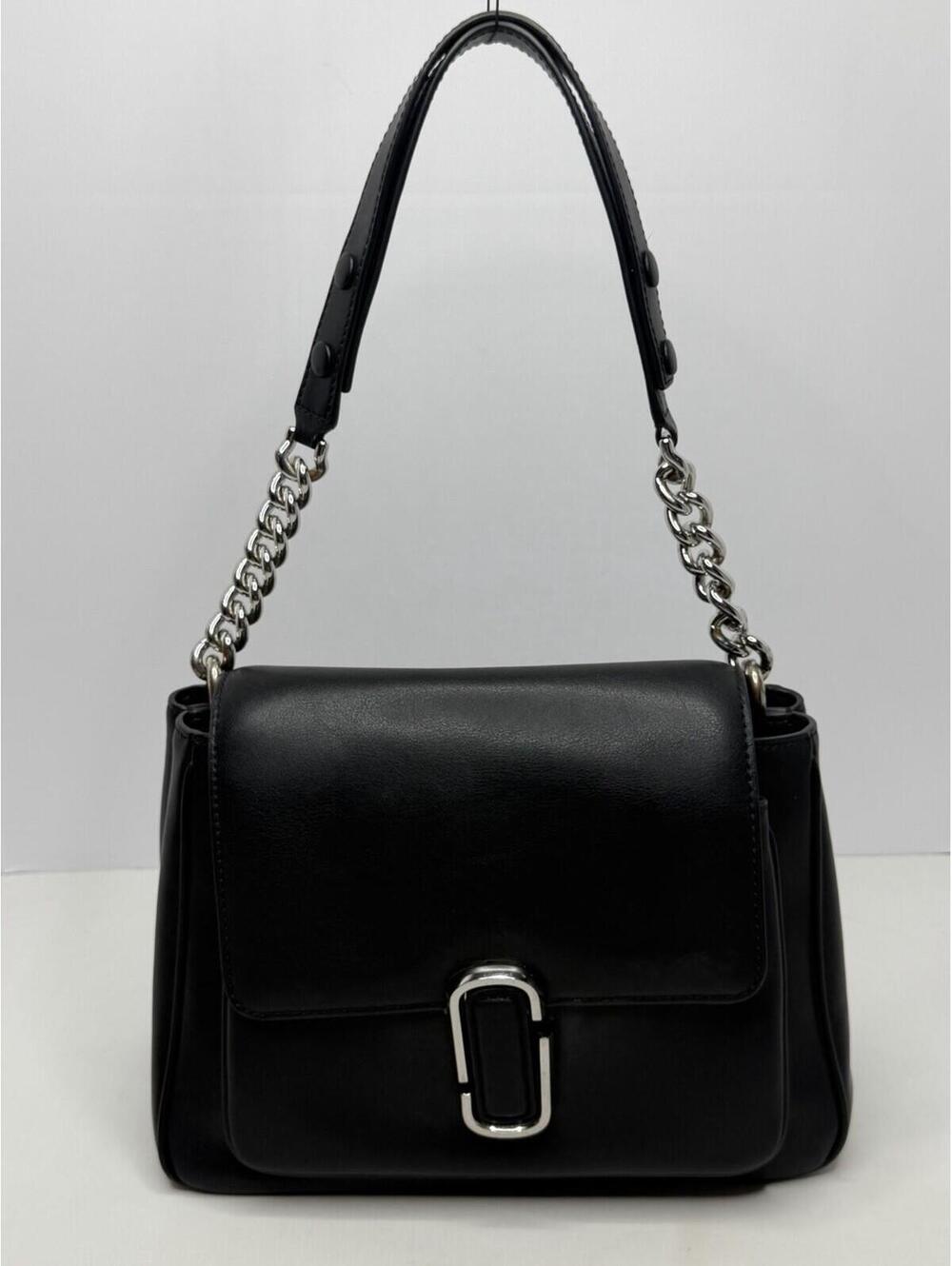 Marc Jacobs The J Marc Black Silver Chain Mini Satchel Bag